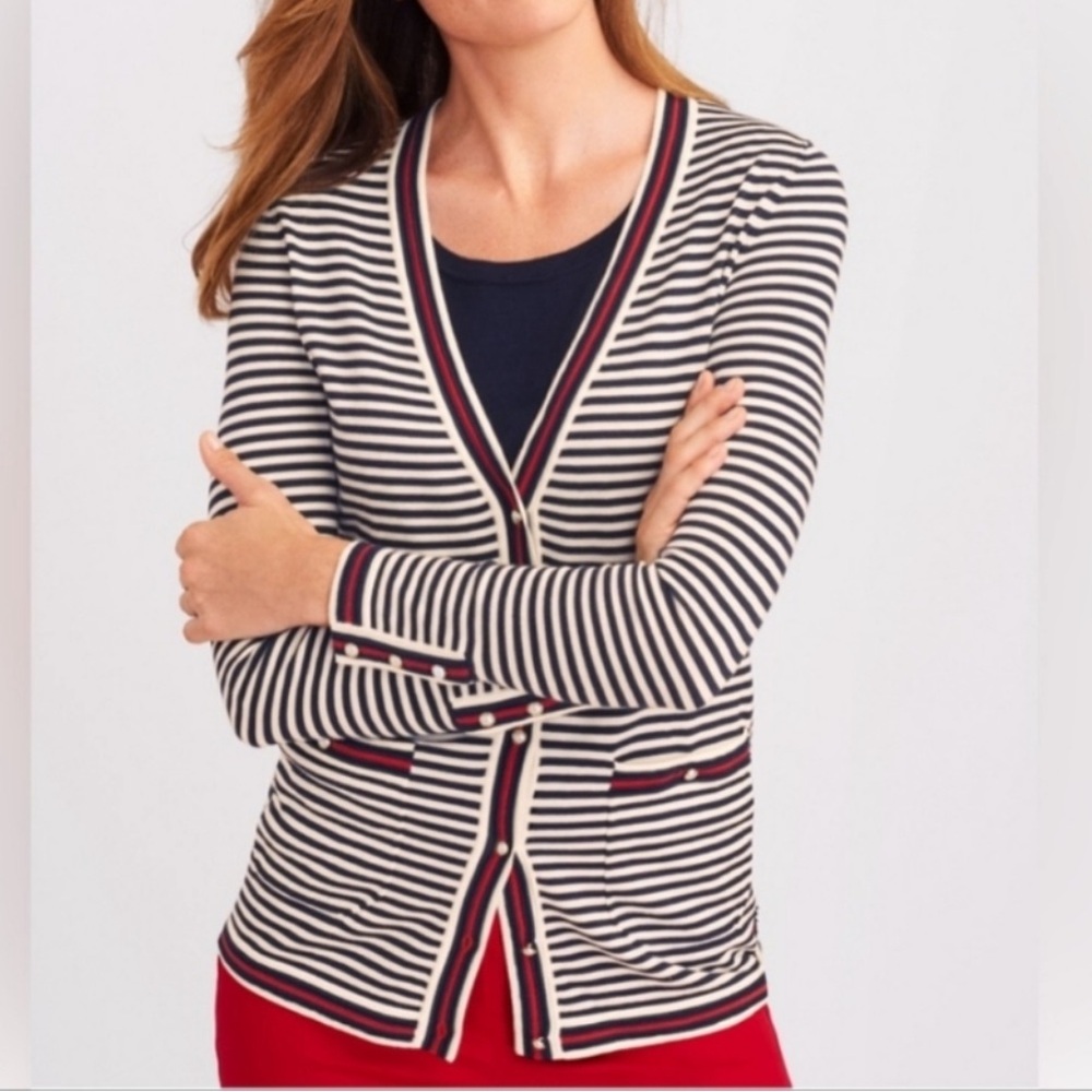 Talbots Striped Cardigan The Oprah Magazine  Collection - Size Small